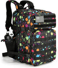 Tactical Assault Backpack - 45L 3 Day Assault Pack with MOLLE Waterproof Rucksack - Fluorescent Tie Dye