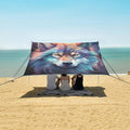 ALAZA Wolf Galaxy Watercolor Beach Tent Sun Shelter Portable Canopy Sunshade for Outdoor Camping Picnics Backyard Fun 10x9 ft