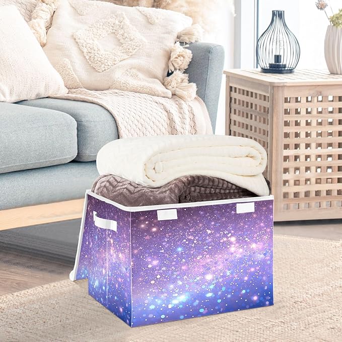 Diamonds Crystals Gradient Glitter Decoration Sequins Peach Purple Blue Cyan White Yellow Storage Bin with Lid Foldable