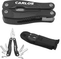 Custom Personalized Black Multi Tool with Sheath and Belt Loop - 13 Functions including Pliers Screwdriver Can Opener Bottle Opener