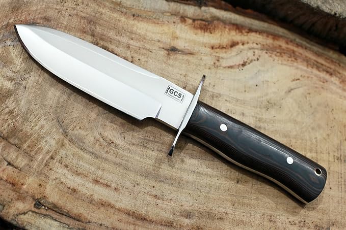 GCS Handmade D2 steel Hunting Knife G10 Full Tang Handle Fixed Blade Knife Right Hand Scout Carry Buffalo leather Sheath Sharpening Stone Hunting Camping Survival EDC-GCS 915