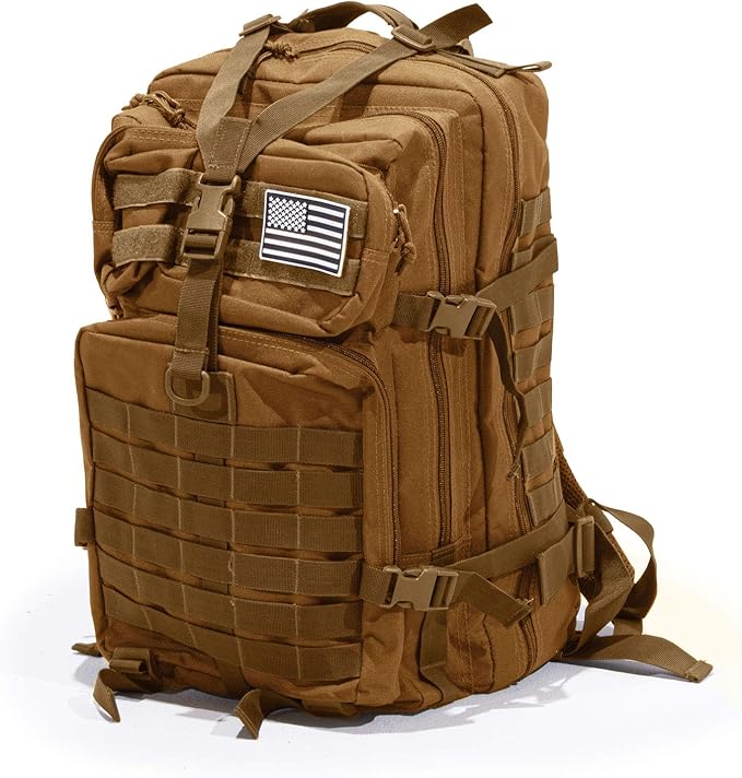 Bug Out Bag Backpack - 50L Tactical Backpack - Great for Survival Essentials (Tan)