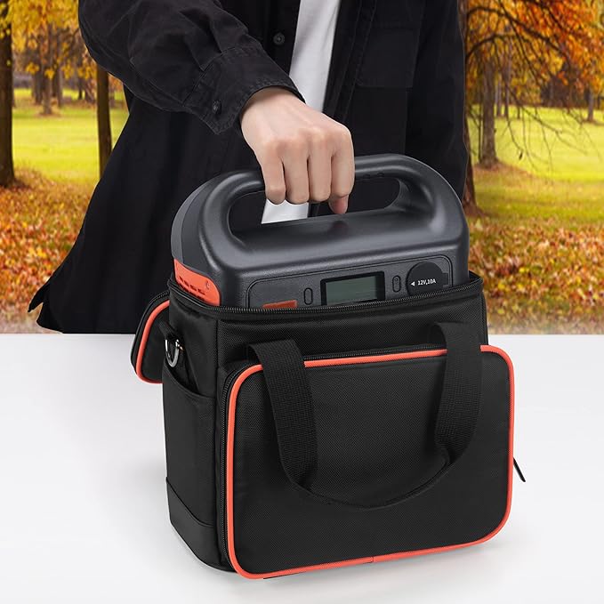 Trunab Travel Carrying Bag Compatible with Jackery Explorer160/240/300 Portable Power Station Storage Case with Waterproof Bottom and Front Pockets for Charging Cable and Accessories