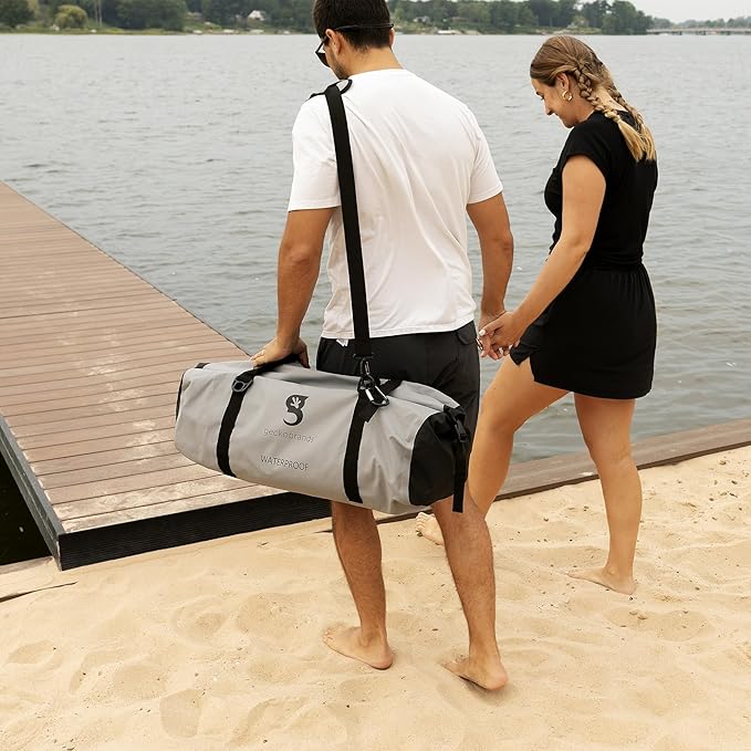 geckobrands Waterproof 50L PVC Duffel – Durable Roll Top Bag for Extreme Conditions