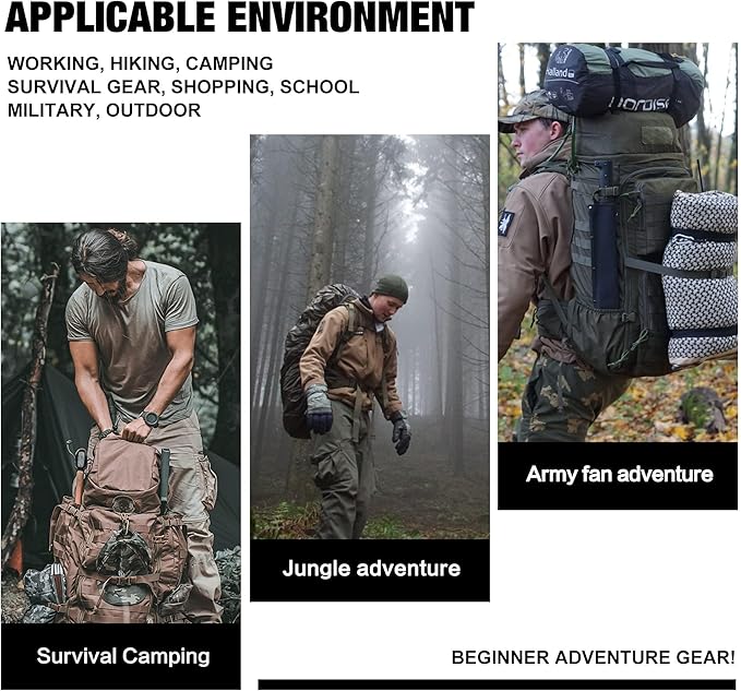 Mardingtop 60L Military Internal Frame Backpack for HikingCampingHuntingRucksack Backpack with Rain Cover