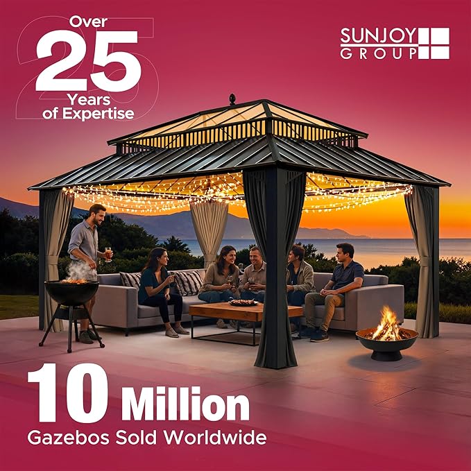 Sunjoy 18 in. Hartefeld Fire Pit Steel Outdoor Patio Fire Pit Wood Burning Backyard Firepit with PVC Cover and Fire Poker