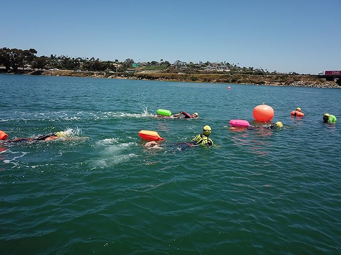 Zoot Ultra Swim Safety Buoy &amp Dry Bag High-Visibility Open-Water Safety Floatation Device with Storage for Long-Distance Swimming Training Sessions (15L) - Neon Pink - 15L