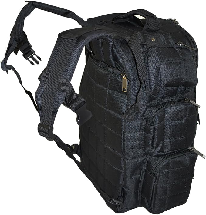 Explorer Tactical Heavy Duty Range Backpack With Adjustable Compartments R4 Black