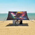 ALAZA Bald Eagle Beach Tent Sun Shelter UPF50+ Protection Beach Shade Canopy w/ 4 Sandbags for Outdoor Camping Fishing Backyard Fun Picnic 10x9 ft