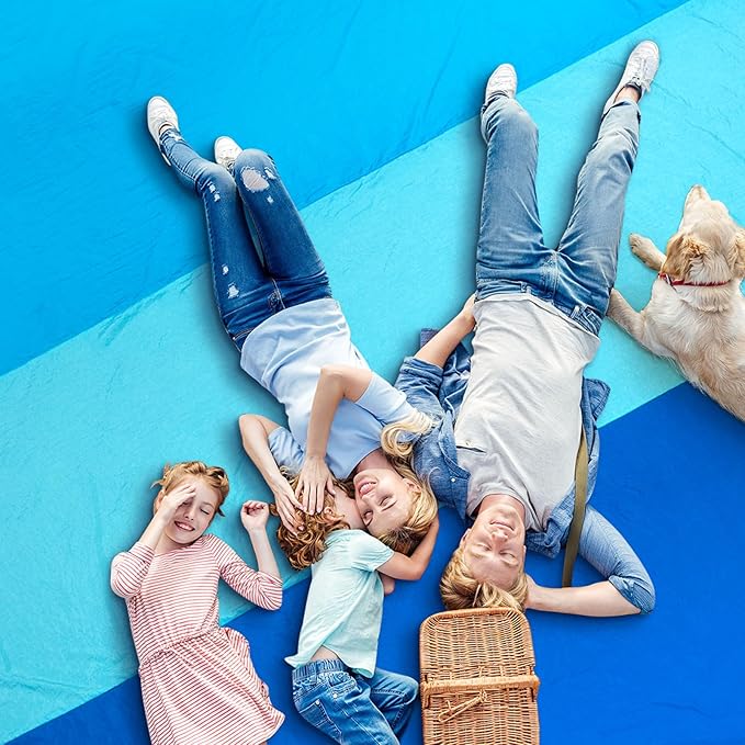 Beach Blanket Waterproof Sandproof Beach Mat 79 X 83/10'x9'for 2-8 Adults Quick Drying Outdoor Picnic Mat Beach Accessories for Travel Camping Hiking
