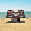 ALAZA Skull Pirates with Red Floral Ornament Beach Tent Sun Shelter Portable Canopy Sunshade for Outdoor Camping Picnics Backyard Fun 10x9 ft