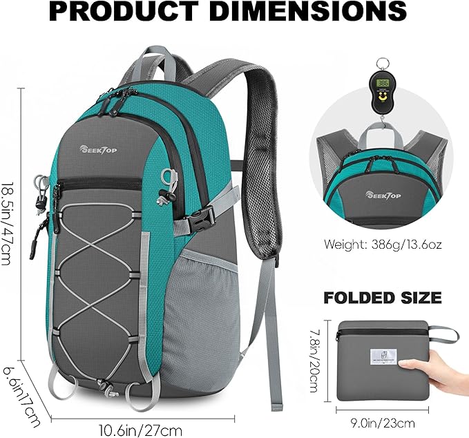 Seektop 20L Foldable Waterproof Hiking Backpack Ultralight Small Lightweight Daypack Packable Backpack for Men Woman