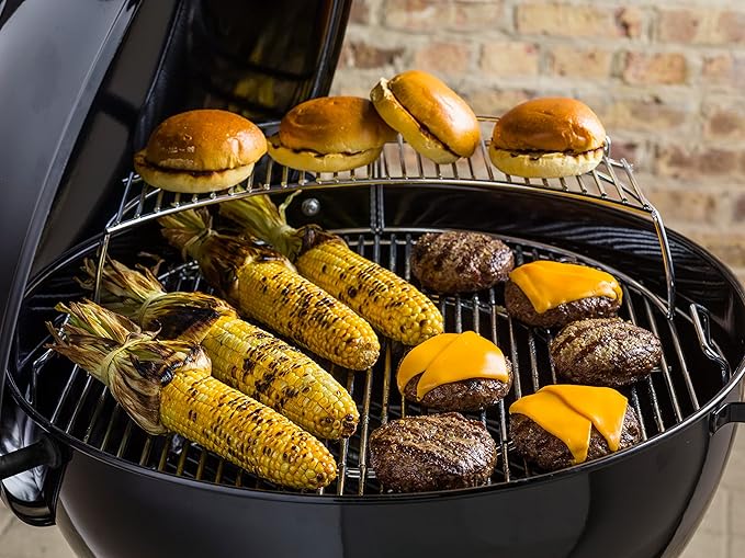 Weber Master-Touch Charcoal Grill 22-Inch Spring Green – Premium Outdoor BBQ Grill with Tuck-Away Lid Holder &amp One‑Touch™ Cleaning System Porcelain‑Enameled Kettle