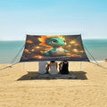 ALAZA Creative Dinosaur with Yellow Sunflower Beach Tent Sun Shelter Portable Canopy Sunshade for Outdoor Camping Picnics Backyard Fun 10x9 ft