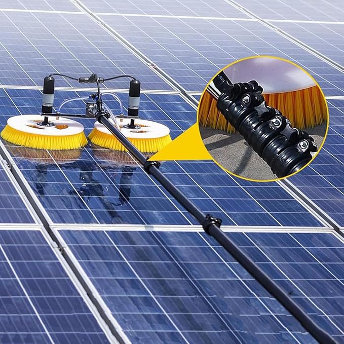 110V-240V Solar Panel Cleaning Rotating BrushPhotovoltaic and Solar Panels Water Fed Brush Electric Spin Scrubber for Window GlassSolar Panel5M