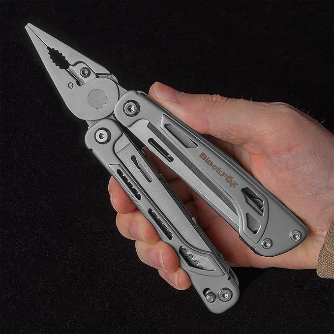 BlackFox BF-206 Fortitude Multi Tool 17-in-1 Stainless Steel EDC Pocket Knife with Nylon Sheath Compact Outdoor Gear for Camping Hiking Survival Everyday Carry