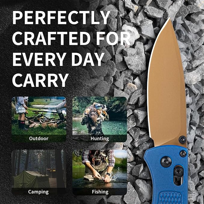 Folding Pocket Knife for Camping &amp EDC: 8Cr13MoV Steel Blade Nylon Fiber Handle Dual-Side Clip Lightweight for Hiking Travel &amp Daily Carry