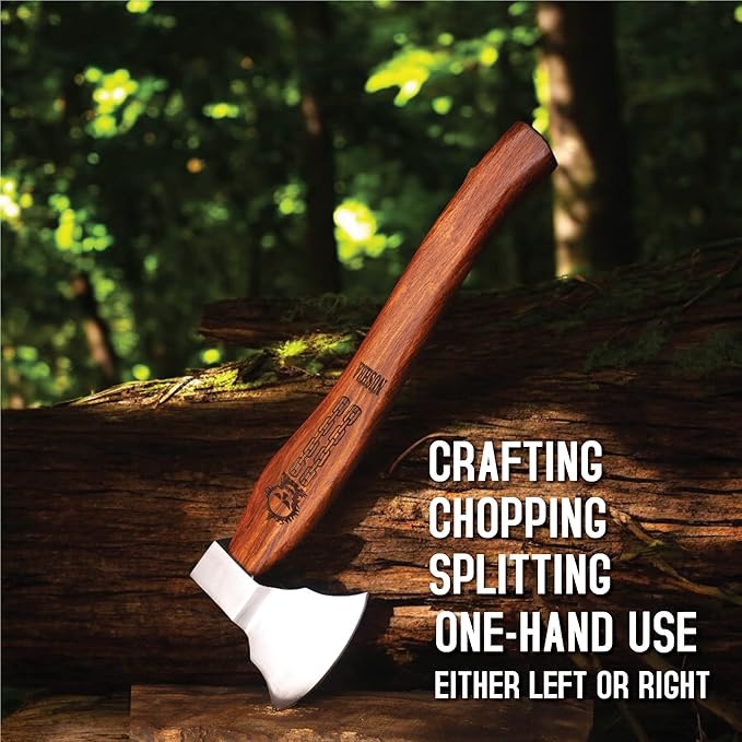 Viking Axe | Bearded Bushcraft Hatchet Hand Forged High Carbon Steel Camping Throwing &amp Survival Axe with Leather Sheath