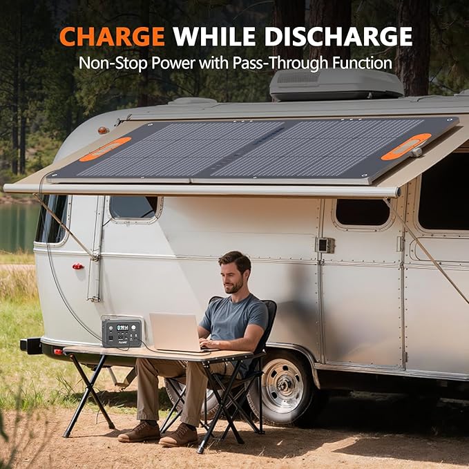 ALLWEI Portable Power Station 300W (Peak 600W) Upgraded 256Wh LiFePO4 Battery Bank Solar-Generator with 6 Output Ports Backup Power Supply for Camping Travel Blackout Home Use (Solar Panel Optional)