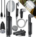 KESSER Camping Shower with Battery | Submersible Pump | Shower Head | 2 x 2200 mAh Lithium Batteries USB Charging Cable for Camping Garden Car