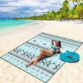 Beach Blanket Waterproof Sandproof Beach Mat 79 X 83/10'x9'for 2-8 Adults Quick Drying Outdoor Picnic Mat Beach Accessories for Travel Camping Hiking