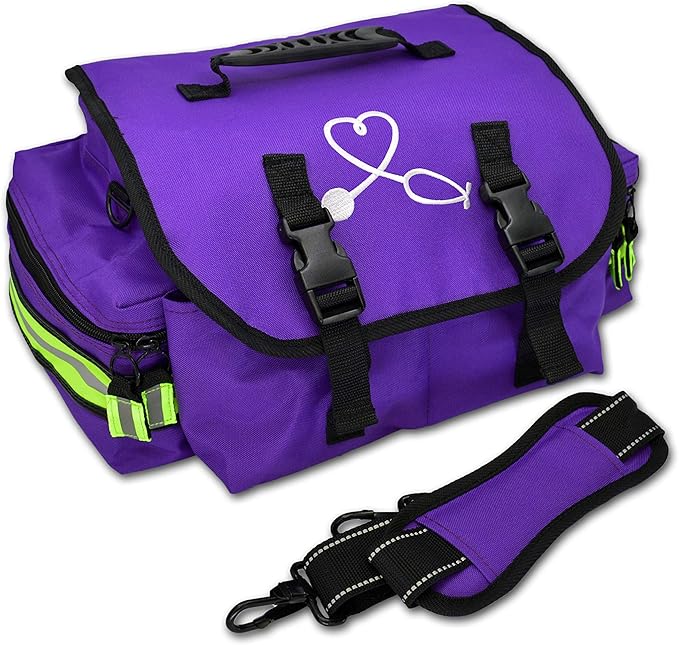 Lightning X Customizable Small Medic First Responder EMT Trauma Bag w/Embroidered Name Patch - PURPLE