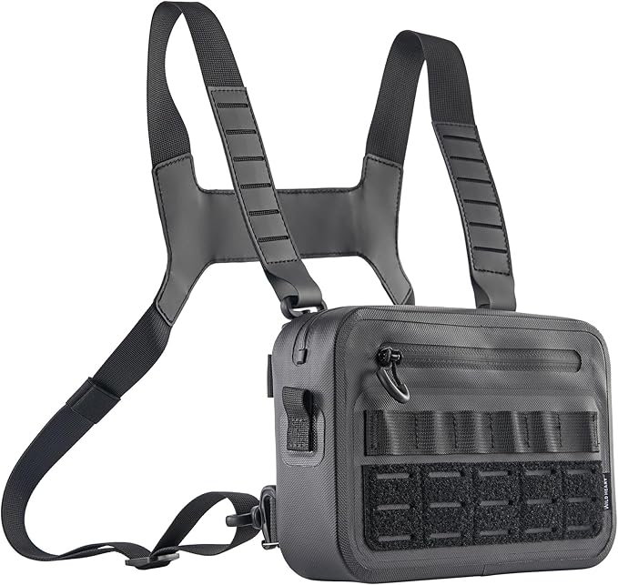 Genérico Sports Chest Bag Compatible for Men Women Comepletely Waterproof Tactical Pack Multifunction