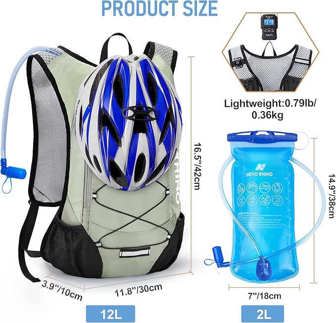 Lightweight Hydration Backpack Running Backpack with 2L Water Bladder Hydro Water Daypack for Cycling Hiking Rave for Men Women
