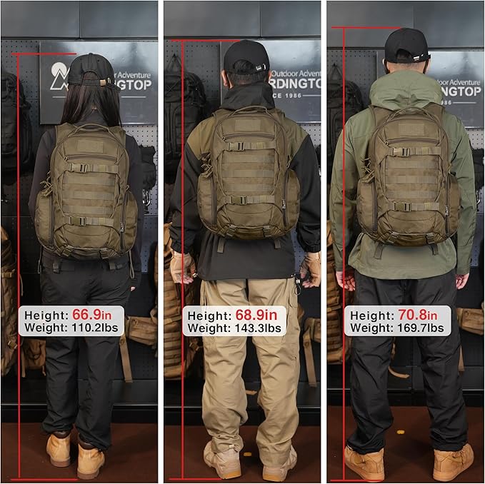 Mardingtop Tactical Molle Backpack for Men- 18L/28L EDC Hiking &amp Motorcycle Backpack