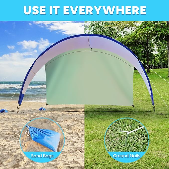 TOBTOS UPF 50+ Pop Up Beach Tent Easy Set Up Beach Umbrella Sun Shelter for 2-3 People UV Protection Portable Sunshade Baby Canopy Cabana Lightweight with Carry Bag