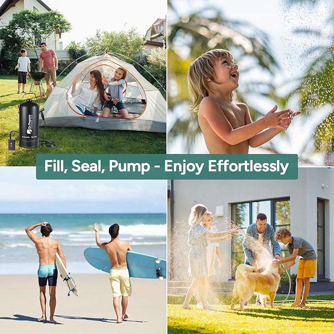 DR.PREPARE Portable Shower for Camping 4/5 Gallons Camping Shower Bag Portable Outdoor Shower with Pump for Hiking Climbing Pet Cleaning Car Washing Beach &amp Emergency