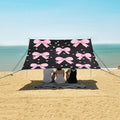 ALAZA Pink Bow Heart Pattern Beach Tent Sun Shelter Portable Canopy Sunshade for Outdoor Camping Picnics Backyard Fun 10x9 ft