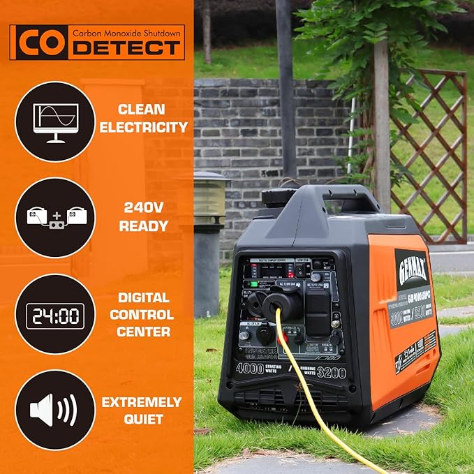 GENMAX GeneratorEPA Compliant Eco-Mode Feature Ultra Lightweight for Backup Home Use &amp Camping