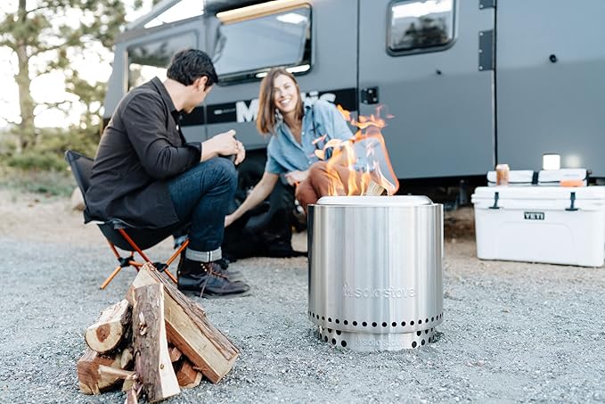 Solo Stove Ranger Big Yard Bundle | Includes Fire Pit Stand Shield &amp Shelter | Perfect for 2–4 People | Portable Wood Burning Stainless Steel 15.25in H x 15in Dia