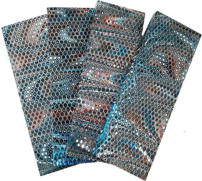 Knife Handle Patch Material Honeycomb Structure Texture DIY Handmade Carving DecorationBest Scales Blanks For Beginners(2pcs12x4x3cm)