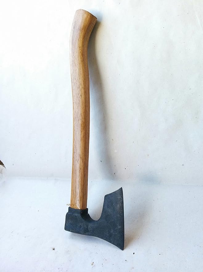 Viking Bearded Axe/Hatchet 14 inches 580 gr Black Alloy Steel Wood Handle Compact Size Great for Camping or Backpacking