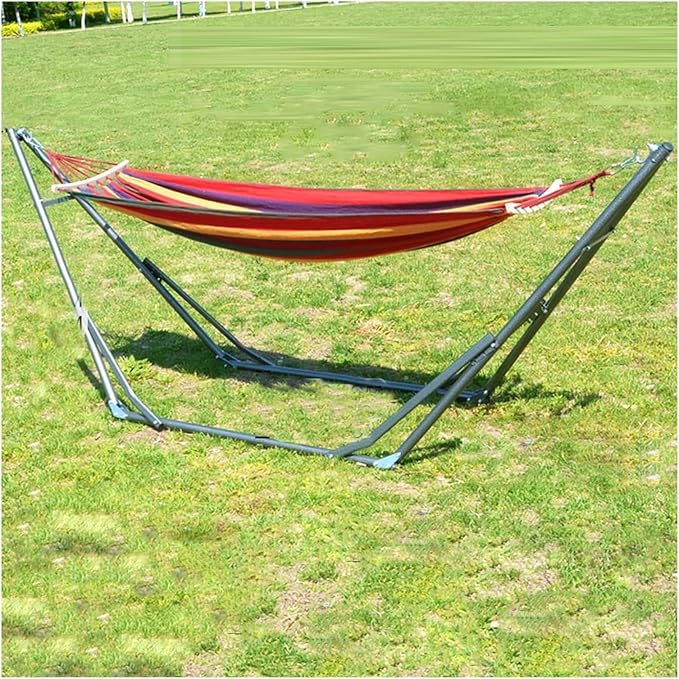 Hammock Stand 350kg Load Capacity Hanging Swing Holder Rack with Hammocks for Garden Patio Camping Picnic(Red)