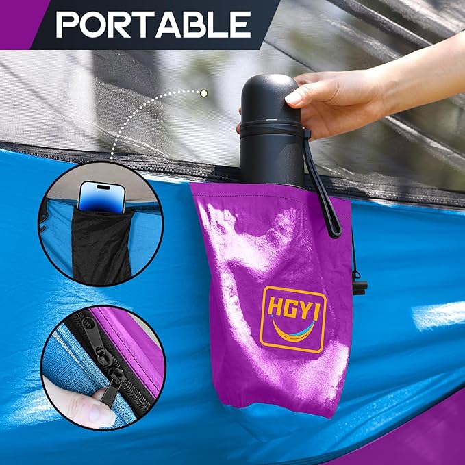 Camping Hammock Mosquito NetDouble &amp Single Portable Hammocks for Kids Hammocks with 2 Tree StrapsHammock Tent for Travel CampingCamping Accessories for Indoor Outdoor Hiking Backpacking