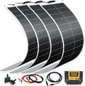 XINPUGUANG 100W Flexible Solar Panels 400w 12V Solar System Kit Monocrystalline Cell Module 40A Controller for Off Grid Solar Battery Charge for RV Boat Trailer Cabin(400W)