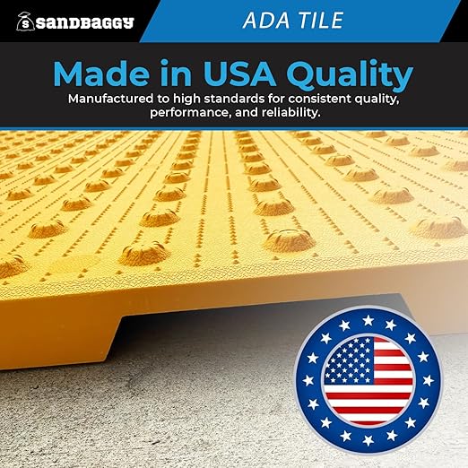 Sandbaggy Cast-in-Place ADA Pads - USA Made Truncated Domes | ADA/DOT Compliant | 5 Year Warranty (1 Yellow 36 x 60)
