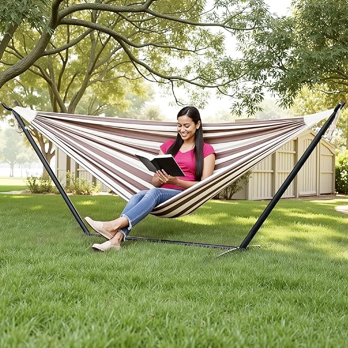 Hammock Stand Portable Heavy Duty Hammock Stand Portable Steel Stand Only for Outdoor Patio or Indoor with Carrying Case (No Hammock)