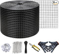 KASTLITE Solar Panel Bird Guard Mesh Kit - 6in x 100ft PVC Coated Galvanized Wire Screen 100 Stainless Clips Pliers &amp Gloves - No Drill Critter Shield Rodent Barrier Fence for Under Panels Bla