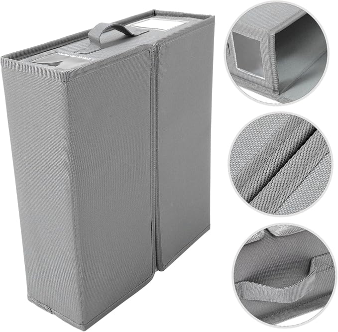 Luxshiny Bedding Sheet Blanket Storage Bin Multipurpose Foldable Organizer Window Easy Access to Your Items Wardrobe Closet