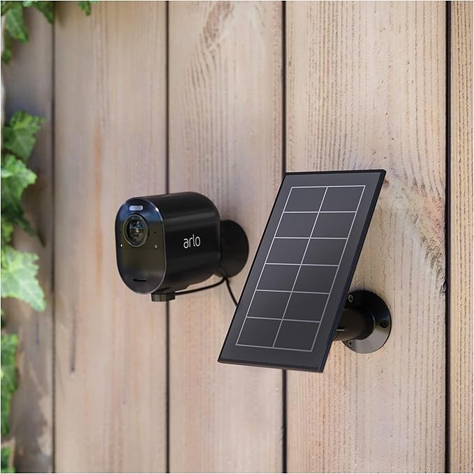 Arlo Solar Panel Charger VMA5600B Works with Arlo Pro 5S 2K Pro 4 Pro 3 Floodlight Ultra 2 Ultra and Go 2 Cameras (Renewed)