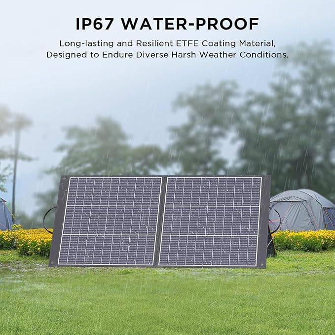 ZOUPW 100W Portable Solar Panel N-Type 16BB25% Efffciency Ultralight 7.98lbs Foldable Solar Charger for Jackery 300/EcoFlow River/Bluetti/Anker Solix IP67 Waterproof for RV Camping Off-Grid