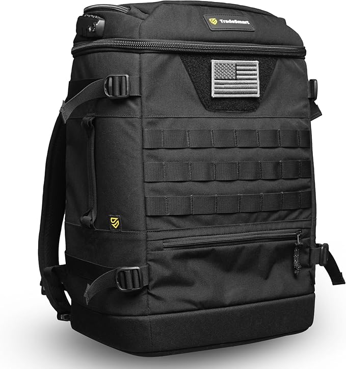 TradeSmart Range Backpack for Handguns Ammo &amp Shooting Gear with 3 Lockable Compartments Ear &amp Eye Protection Kit Optional
