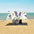 ALAZA Watercolor Lavender and Green Leave Beach Tent Sun Shelter Portable Canopy Sunshade for Outdoor Camping Picnics Backyard Fun 10x9 ft