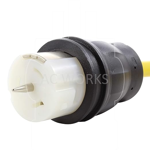 AC WORKS Generator to Transfer Switch 50Amp Inlet Box Adapter (15Amp Household Plug to CS6364 Flexible)