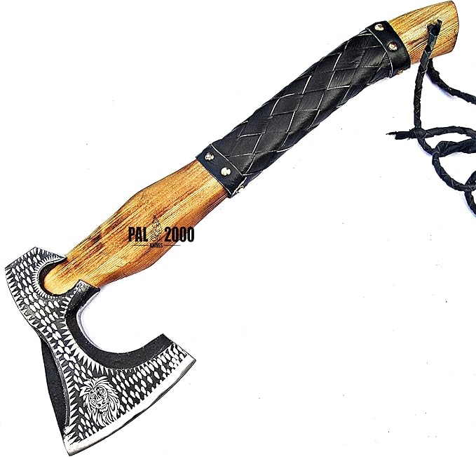 Splitting Axe Camping Chopping Hatchet Viking Tomahawk Battle Hunting Outdoor Solid Wood Handle 9901