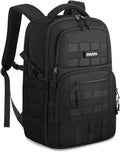 MOSISO 25L Military Tactical Backpack for Men Assault Pack 3 Days Bug Out Bag Hiking Rucksack with Bottle Holder Back Zipper Compartment for Sport Outdoor Hiking Camping Training Travel Black